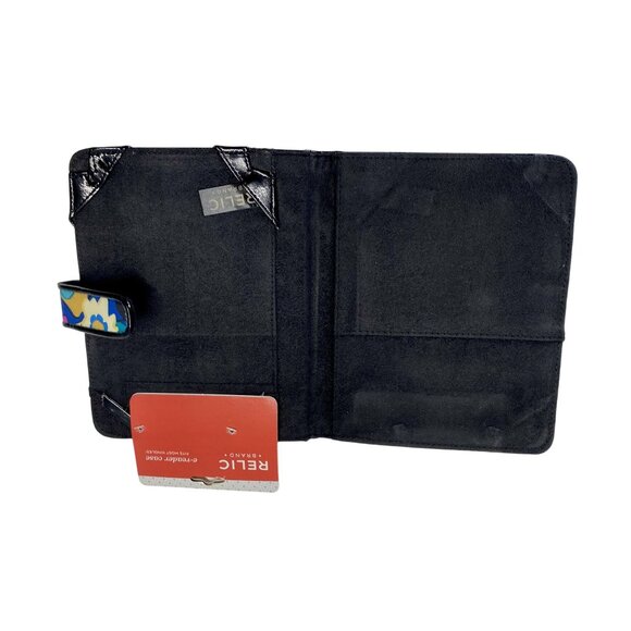 Relic Floral Quilted E-Reader Case Blue Pink Yellow Magnetic Closure - Picture 2 of 6